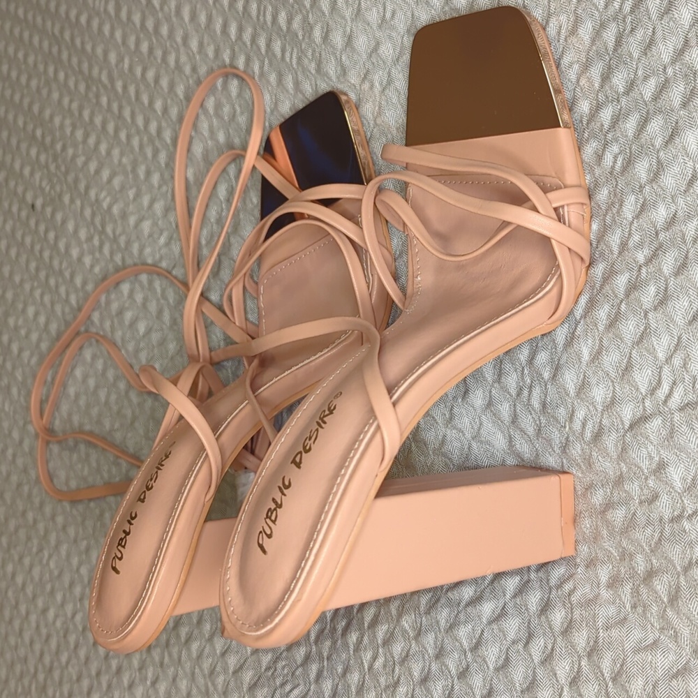 🔥 SALE ALERT - Public Desire Lace Up Mirror Heels - Picture 4 of 8